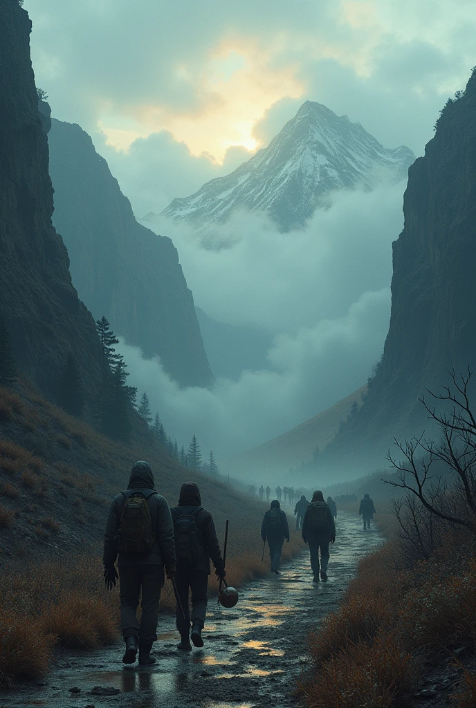 Journey to the West A has been invaded ,by the monsters.  We left the tower in search of a better place.  

Legends of a land untouched by the virus begin to circulate. They say that beyond the mountains, there is a fertile and safe valley. Motivated by hope, You and your friends decide to embark on a dangerous journey to find this paradise. On the way, you find other surviving communities, each with their own stories and beliefs.  The journey west was arduous. The mountains were imposing, and the valleys, infested with dangerous creatures. Hunger and thirst were constant. But the hope of finding a safe place kept them moving.. One day, when they see the top of a mountain, saw something that left them speechless: a green valley, with crystal clear rivers and wooden houses. It was the paradise they were looking for.. however, as they approach, realized that the valley was not as idyllic as it seemed. 