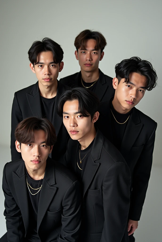 Pop band photos of the 5 male members