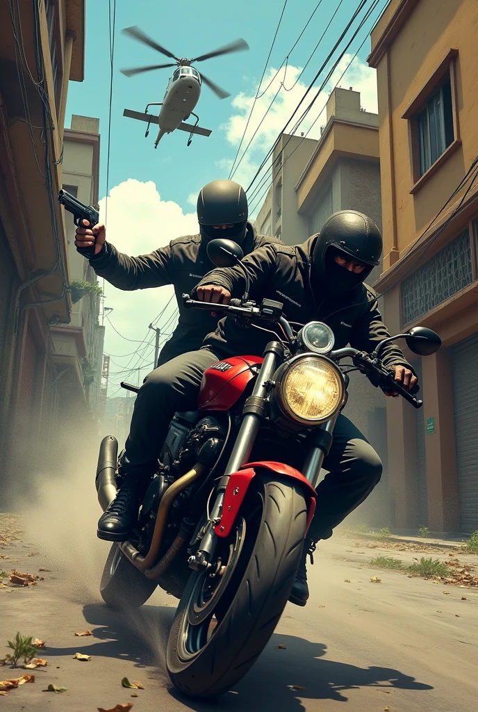 think, favela fund, brazil, São Paulo, 2 thief, police helicopter, Faction, motorbike, banco de money, handgun, mt-07, money