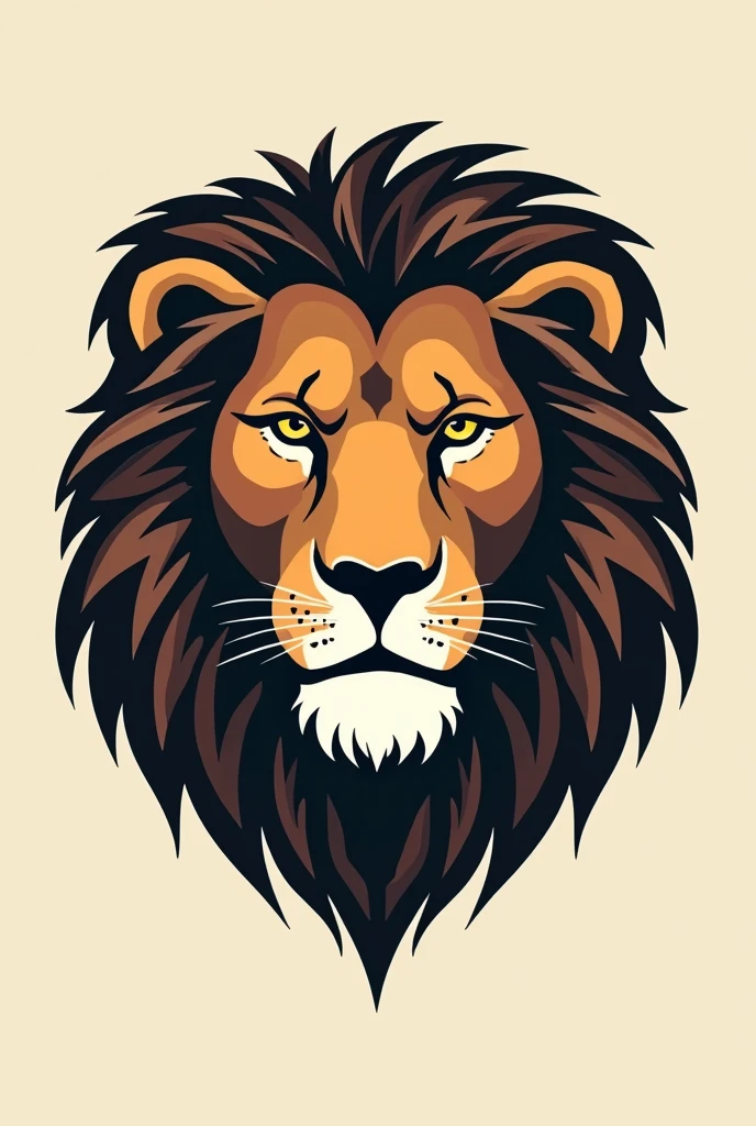 Create a 2d lion face logo image