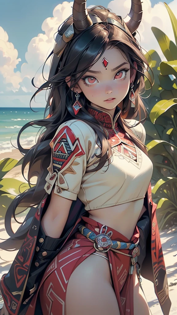 ((male demon)), ((maya demon,aztec demon)),muscle, 1boy, big muscle, pectoral, muscular, old macho man,long hair,(((red_eyes:1.3))),intricate eyes,beautiful detailed eyes,symmetrical eyes,
god aztec clothes, god aztec outfit,(aztec armor),(((intricate outfit,intricate clothes,ornate outfit))),((bulge in loincloth)),((aztec horn:1.5)),
(dynamic pose:1.0),(evil demon:1.5),(centered,scale to fit dimensions,Rule of thirds),
((Sky, Sea, clouds,)), with dark stormy clouds,((beach scenery,intricate scenery)),
(Glossy aztec ornaments),highres,sharp focus,(ultra detailed,extremely detailed),(photorealistic artwork:1.37),(extremely detailed CG unity 8k wallpaper),(((vibrant colors,vibrant theme))),(intricate),(masterpiece),(best quality),artistic photography,(photography taken by sldr),(intricate background),perfect rendered face,perfect face details,realistic face,photo realistic,((intricate detail)),(((realism))),