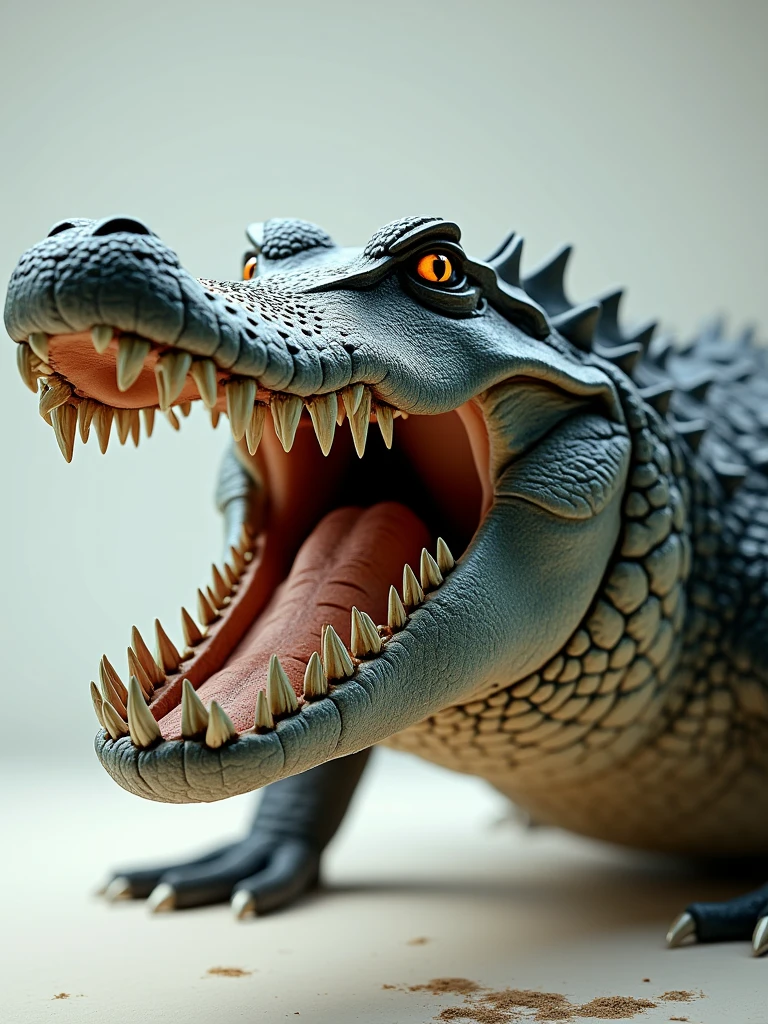 create a 3D crocodile drawing