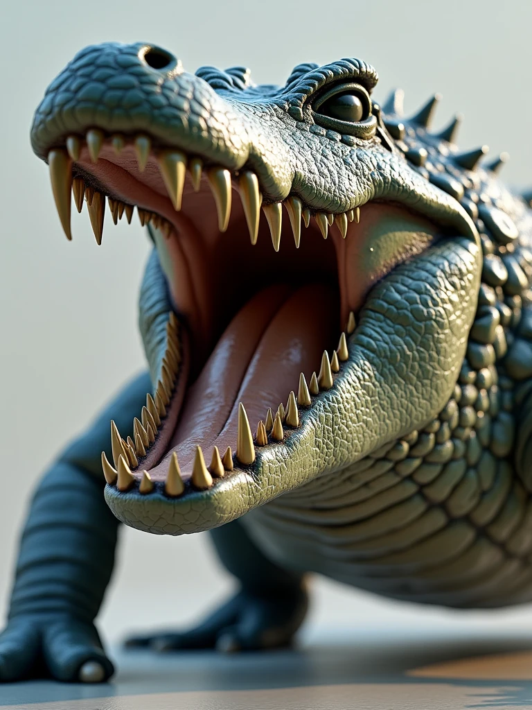create a 3D crocodile drawing