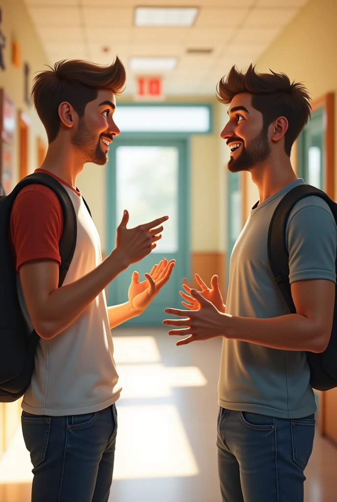 Two young men aged 20 and 21 at school