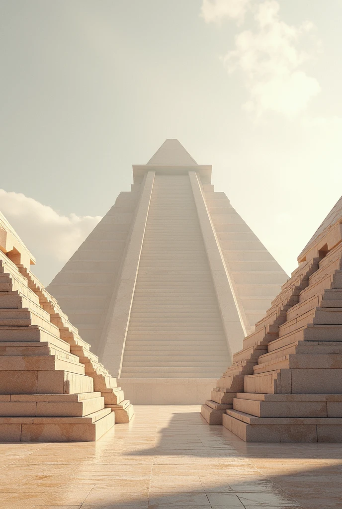 The pyramid of the sun and the moon of Teotihuacan, that it is an elegant but modern style 