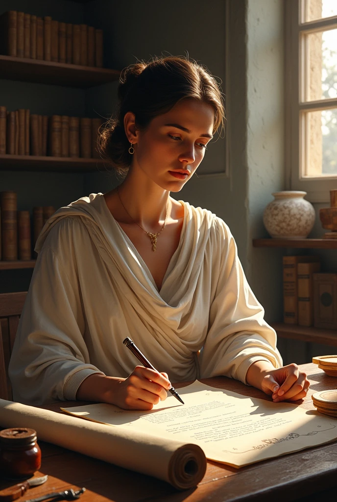 Edesia woman philosopher studying(Ancient Greece)