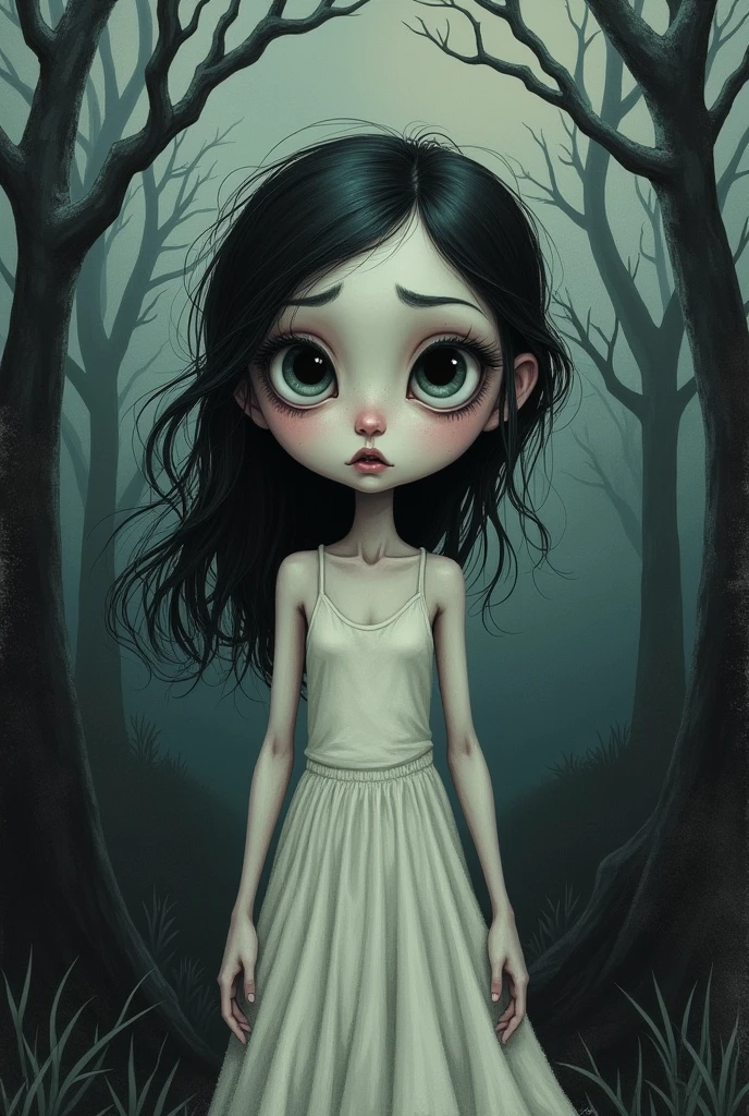 (Junji Ito illustration+detailed+horror theme:1.5+black and white+creepy atmosphere+disturbing characters)