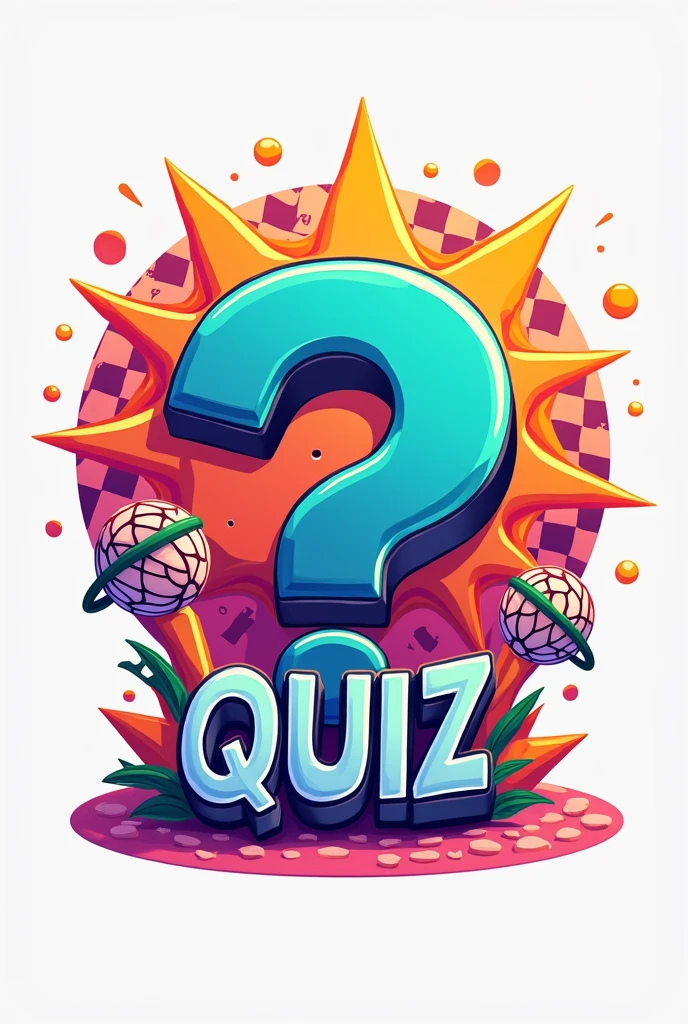 Logo with quiz theme written on it "get the questions right"
