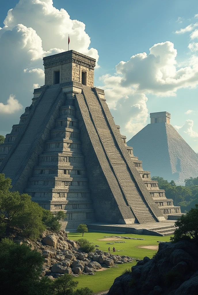 The pyramid of the sun and the moon of Teotihuacan