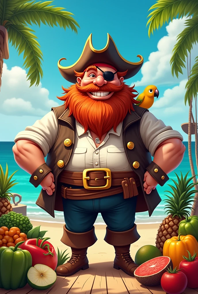 pirate, caricature, healthy, food