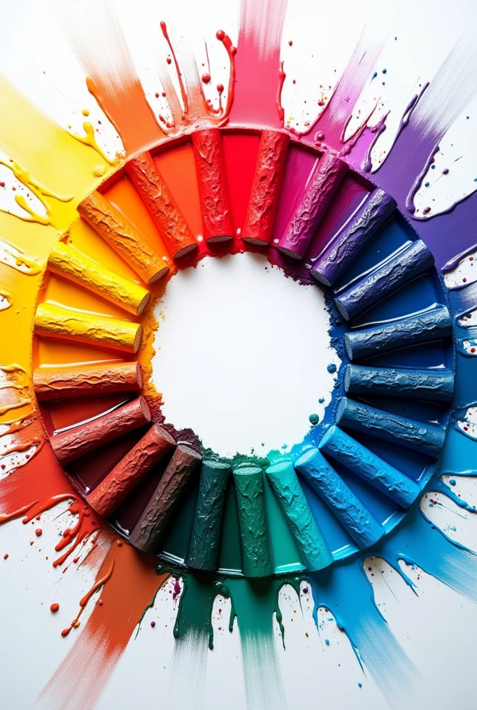 I need an image of a color wheel made with acrylic paints 
