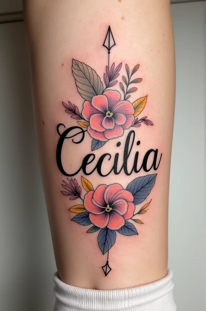 Create a tattoo with Cecilia's name