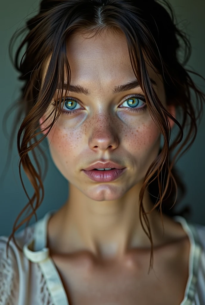 Imagine une jeune femme bondé au yeux bleu
