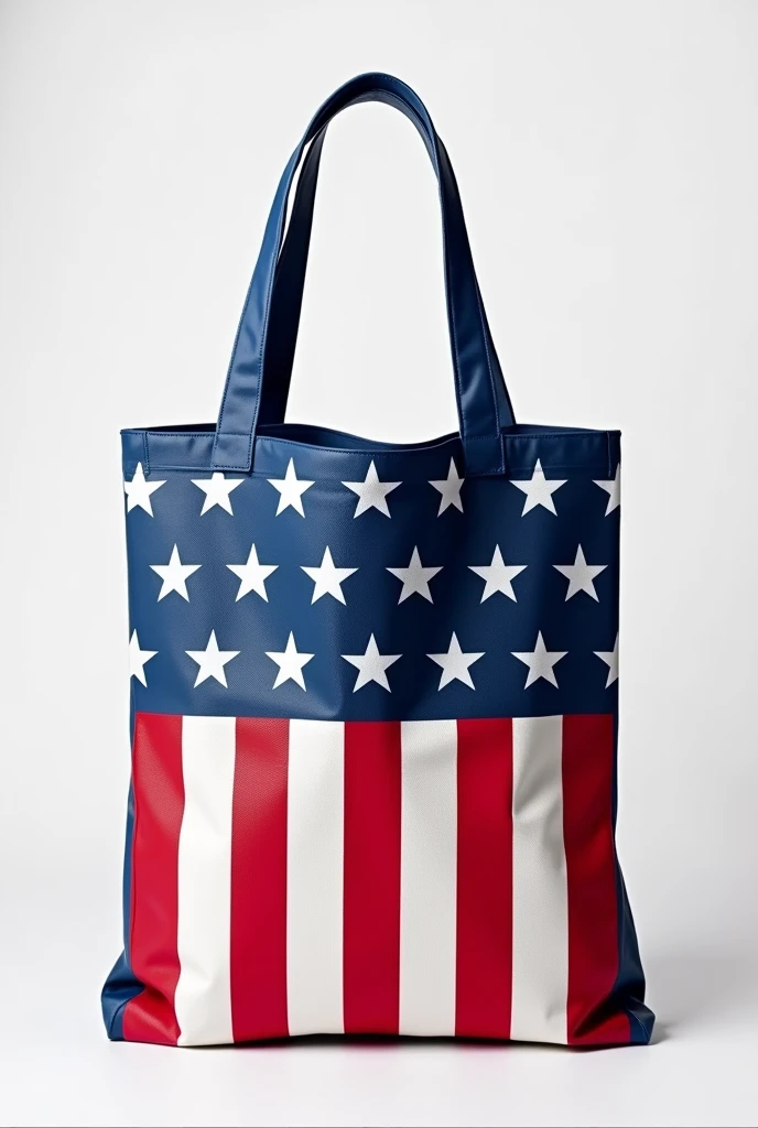 A shopping bag made with the flag of the United States