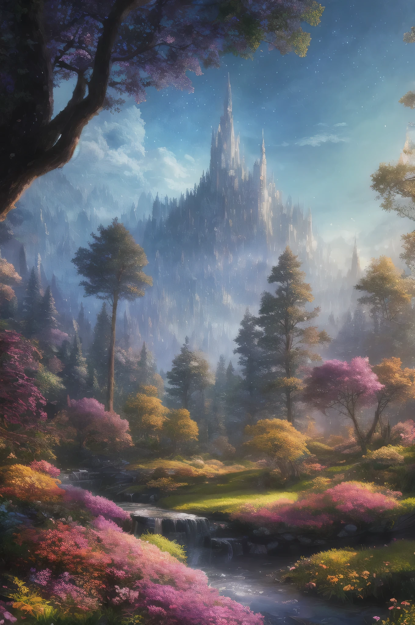 masterpiece, best quality, high quality,extremely detailed CG unity 8k wallpaper, An enchanting and dreamy scene of a fantasy forest, with towering trees, glowing mushrooms, and hidden fairy glens, creating a sense of mystique and enchantment, artstation, digital illustration, intricate, trending, pastel colors, oil paiting, award winning photography, Bokeh, Depth of Field, HDR, bloom, Chromatic Aberration ,Photorealistic,extremely detailed, trending on artstation, trending on CGsociety, Intricate, High Detail, dramatic, art by midjourney