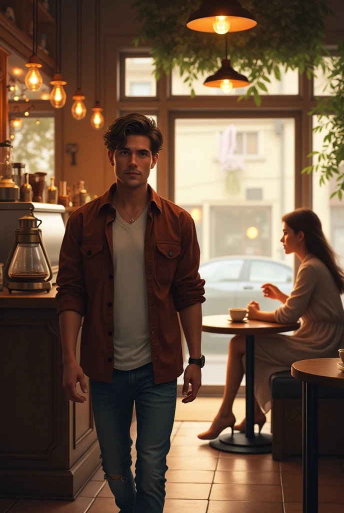 Determined to see Valeria again, he went to the coffee shop where he often spotted her. The moment he saw her, his heart skipped a beat. He hurried over to tell her about the recent event and see how she would react, hoping they would have the same views.