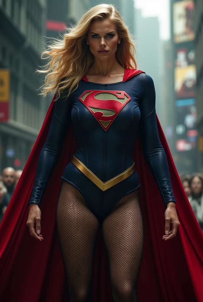 Jennifer Coolidge evil Superwoman (bad woman; malicious smile;; big fat woman; powerful; trusting; higher) em 2024 Supergirl; full body