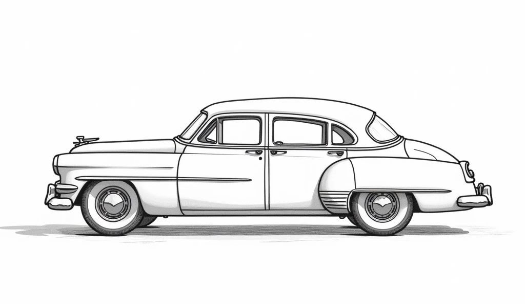 a car, line art, colouring book, hand-draw, line art
