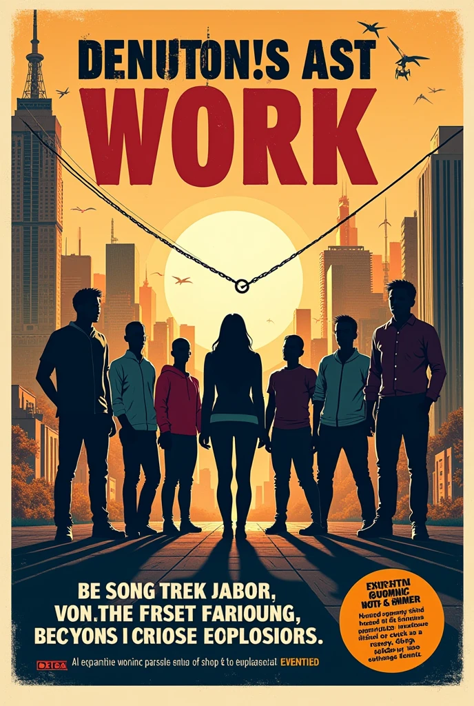 Make a flyer in English for an anti-work campaign