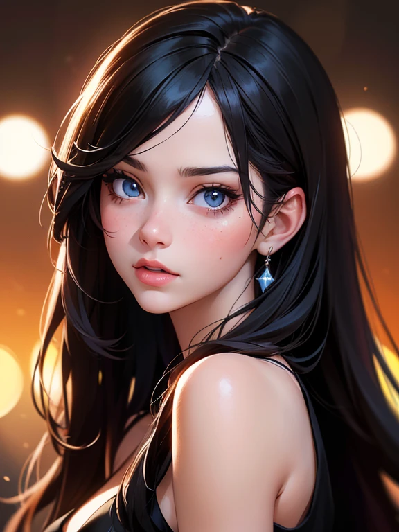 a beautiful girl with long black hair, red sleeveless dress, 1980s retro style, white panties, detailed face with beautiful eyes, lips and nose, photorealistic, hyperrealistic, (best quality,4k,8k,highres,masterpiece:1.2),ultra-detailed,(realistic,photorealistic,photo-realistic:1.37),bokeh,dramatic lighting,warm color tone