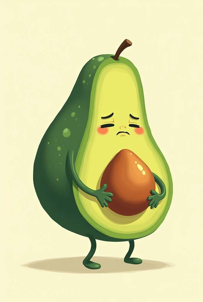An avocado with back pain