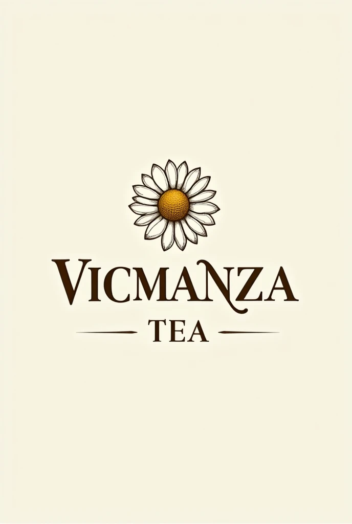 Generate a logo about chamomile tea that has the name vicmanza tea but is better.