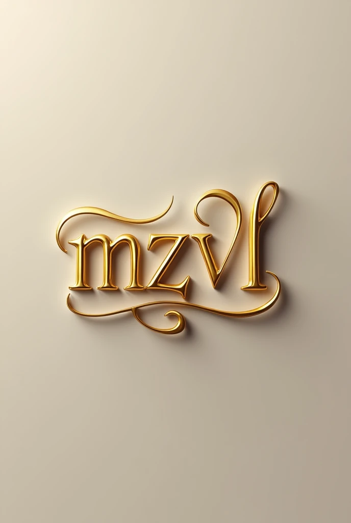 a Logo that combines the letters "MZVL" Golden in color but elegant looking