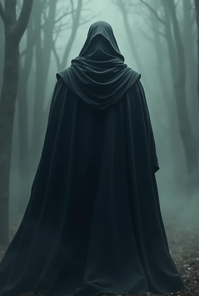 man in hood with his back turned