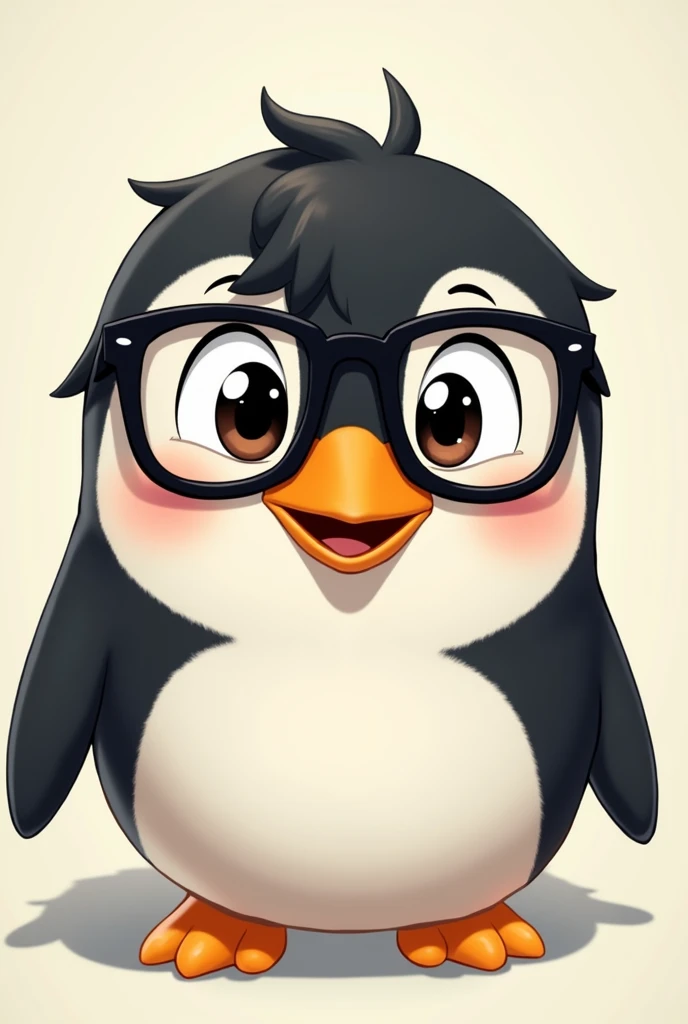 loopy from pororo, wearing glasses and black bangs meme