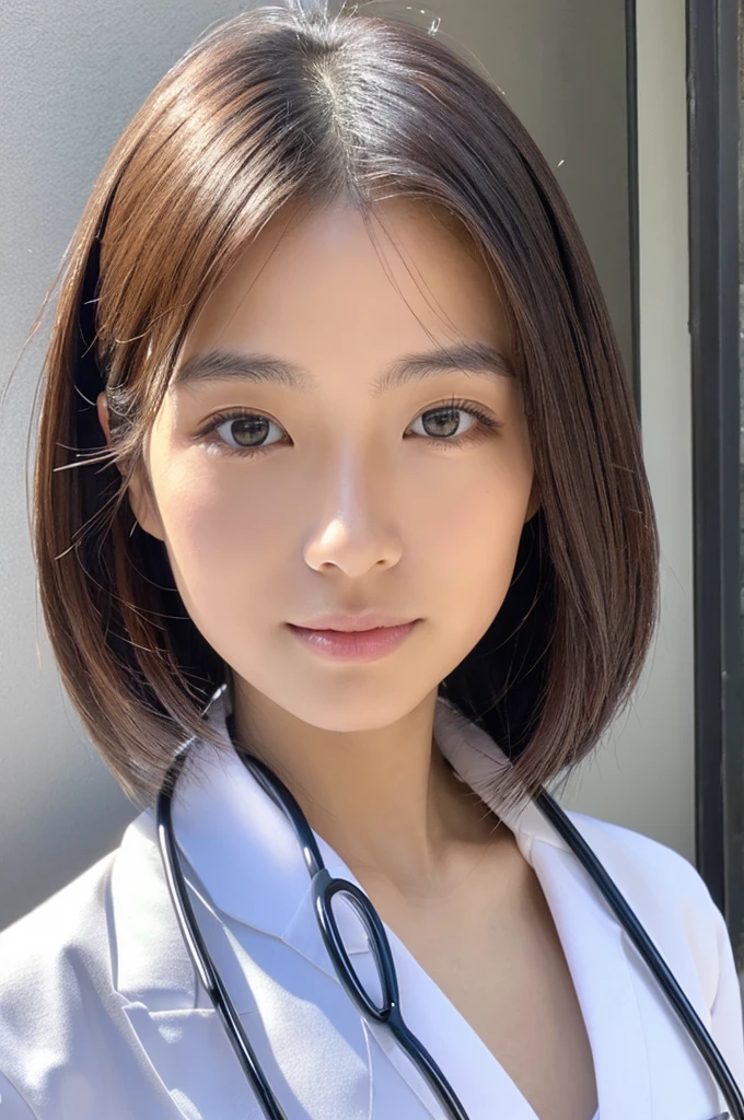 ((Highest quality)), ((masterpiece)), (detailed),Perfect Face,Japanese,Female doctor,White