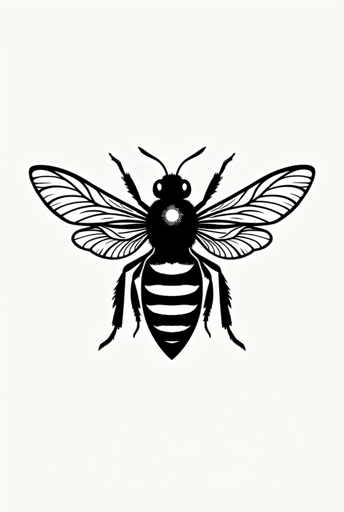 logo of a black and white illustration of a bee
