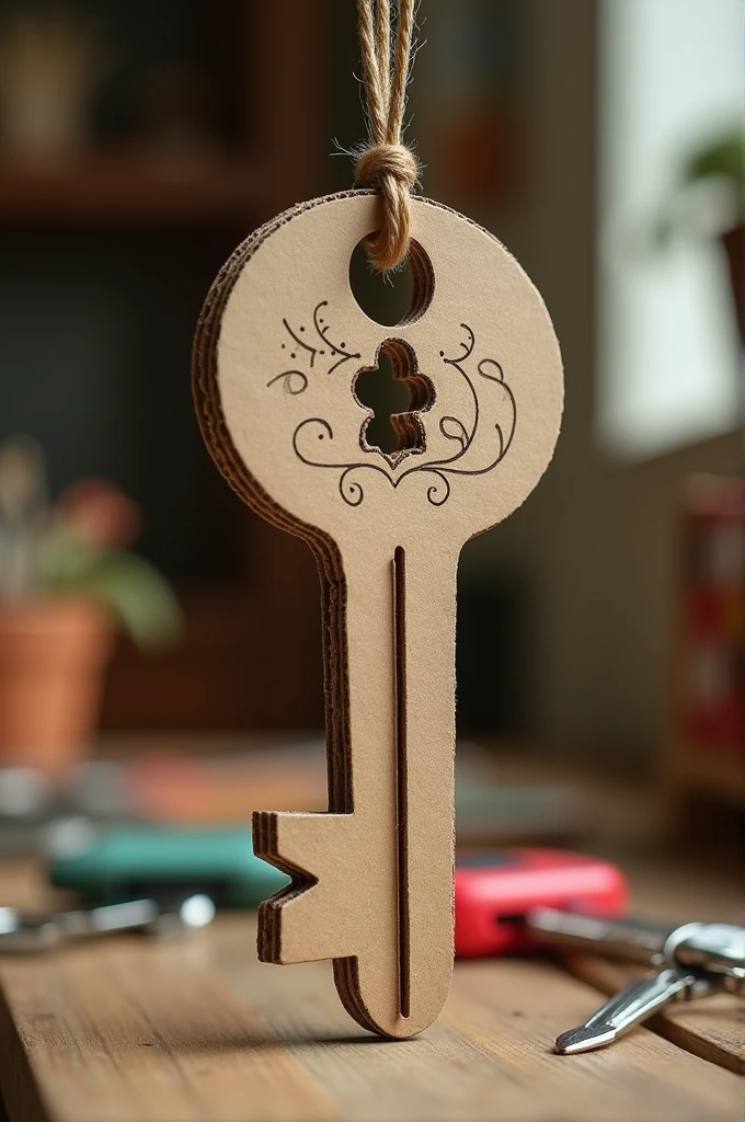 house key made of cardboard