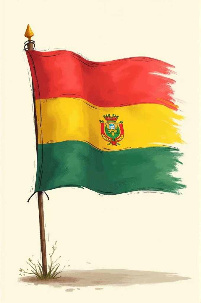Symbolism images with the flag of Bolivia simple to draw by hand