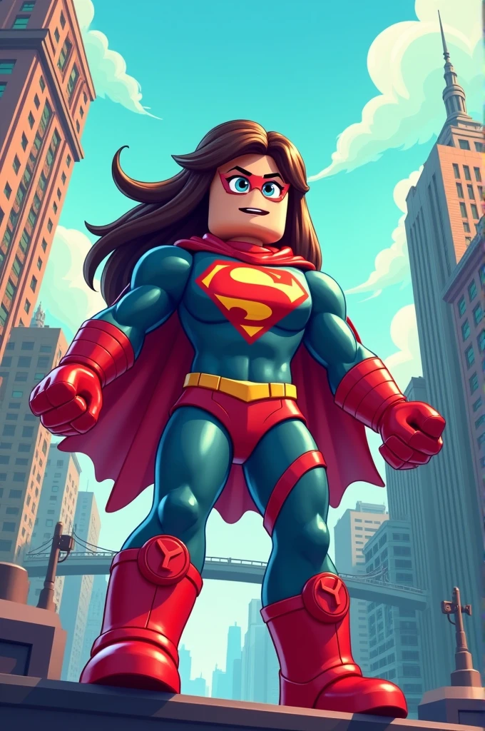 Comic book cover showing the heroine Super Roblox