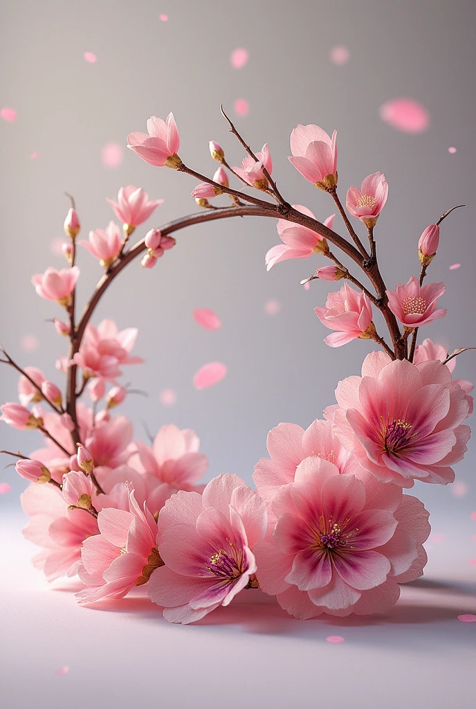 A realistic fairy crown, with pink and pastel pink and glitter, where you can clearly see how it is composed, beautiful