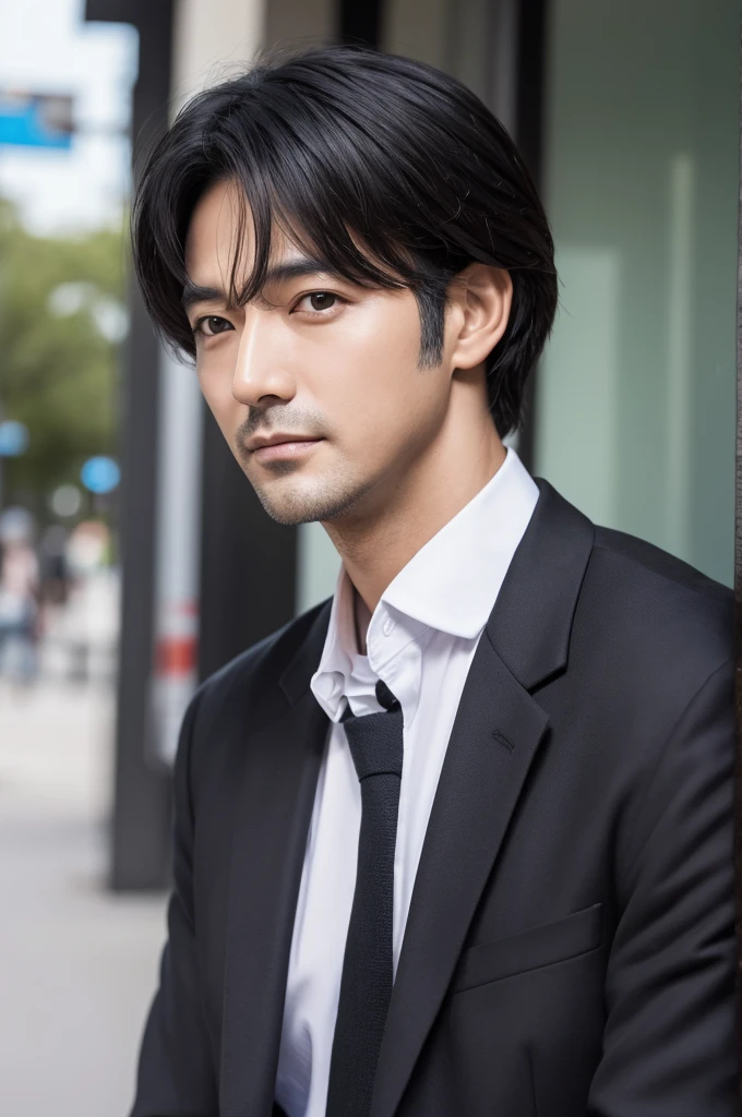 Black-haired handsome middle-aged man