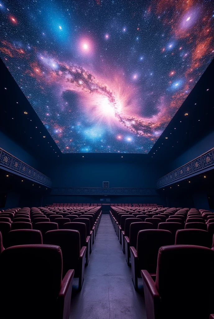 theater backdrop galaxy projector on ceiling