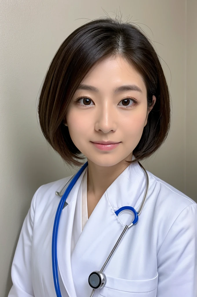 ((Highest quality)), ((masterpiece)), (detailed),Perfect Face,Japanese,Female doctor,White