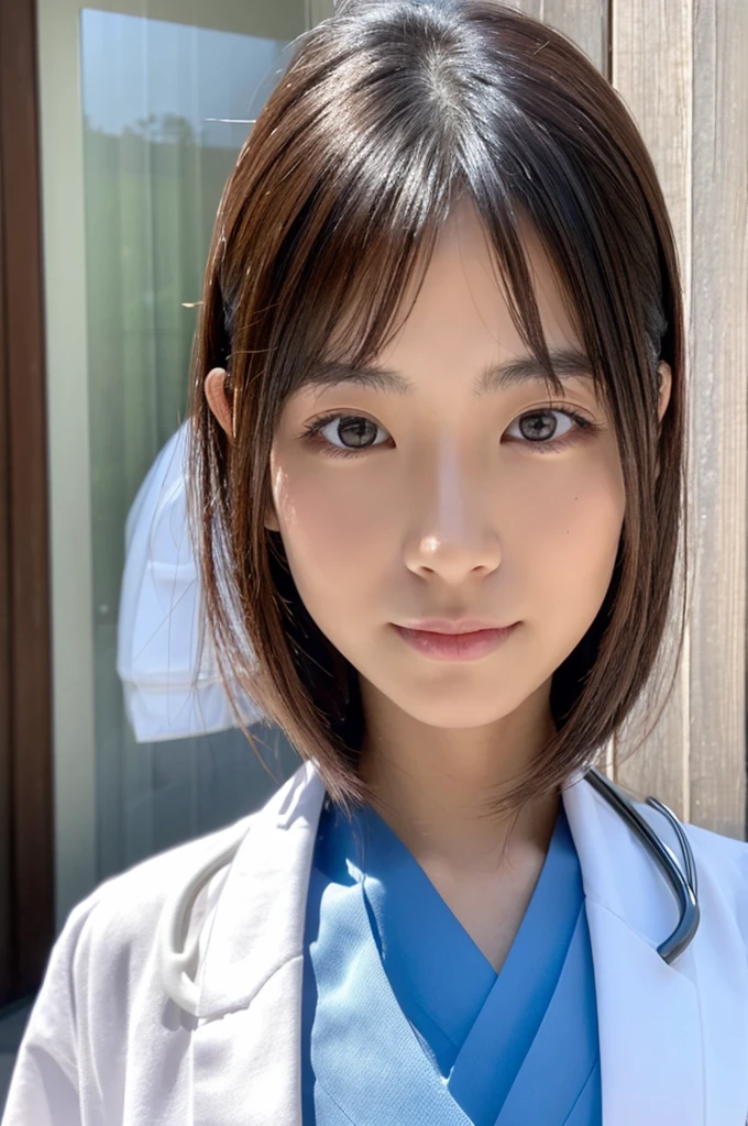 ((Highest quality)), ((masterpiece)), (detailed),Perfect Face,Japanese,Female doctor,White