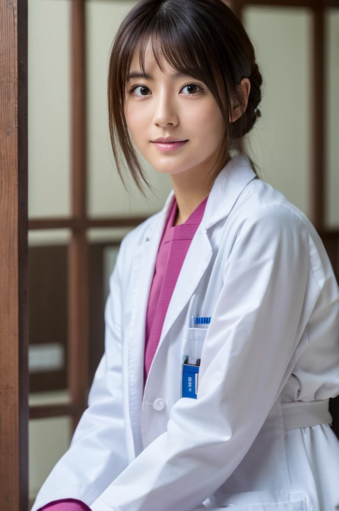 ((Highest quality)), ((masterpiece)), (detailed),Perfect Face,Japanese,Female doctor,White