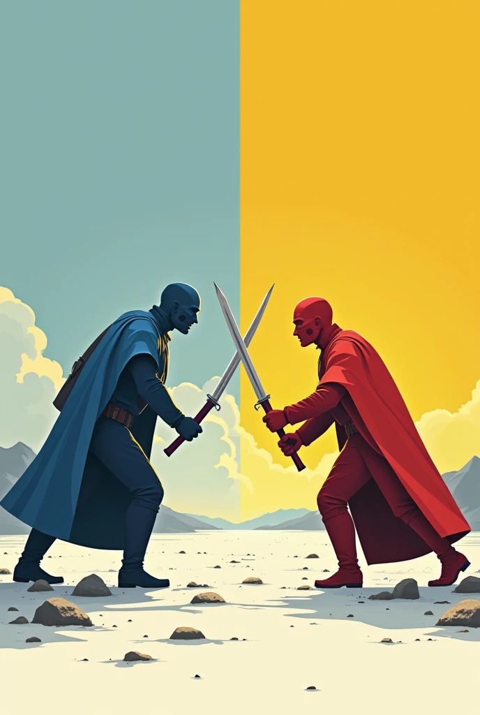 Simple 2d drawing of the war between Ukraine and Russia