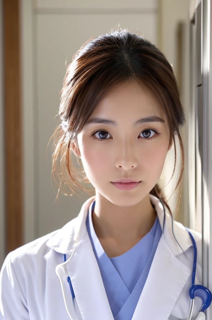 ((Highest quality)), ((masterpiece)), (detailed),Perfect Face,Japanese,Female doctor,White