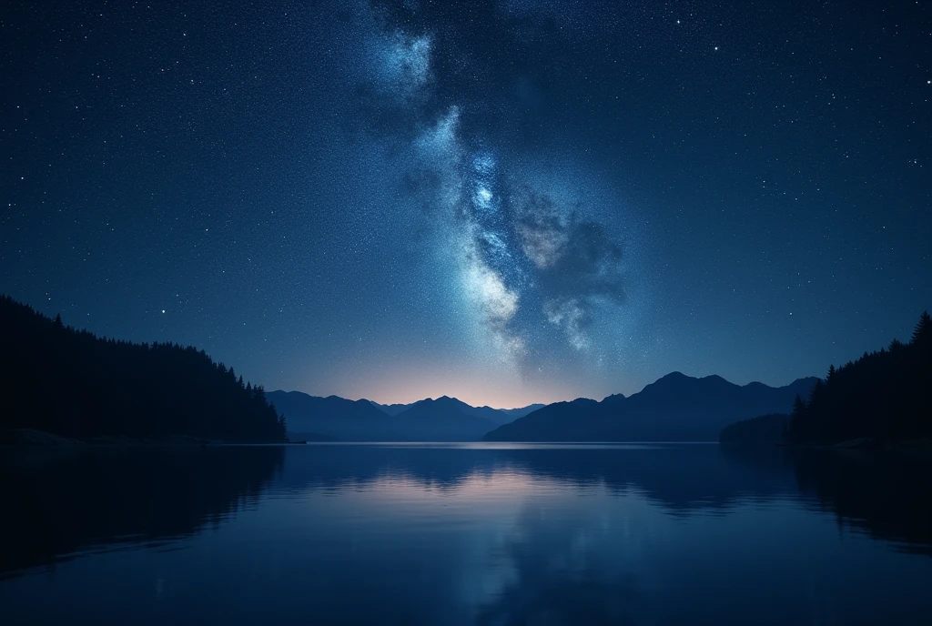 words "Lake at night" It's written in big letters at the bottom of the screen., ((masterpiece, Highest quality, Best image quality, High resolution, Realistic, RAW Photos, 8k)), ((Highly detailed CG synthesis 8k wallpaper)), Starry sky reflected in Salar de Uyuni,