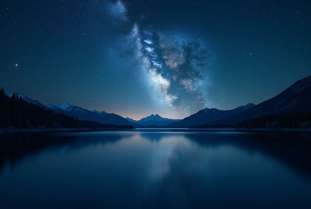 words "Lake at night" It&#39;s written in big letters at the bottom of the screen., ((masterpiece, Highest quality, Best image quality, High resolution, Realistic, RAW Photos, 8k)), ((Highly detailed CG synthesis 8k wallpaper)), Starry sky reflected in Salar de Uyuni,