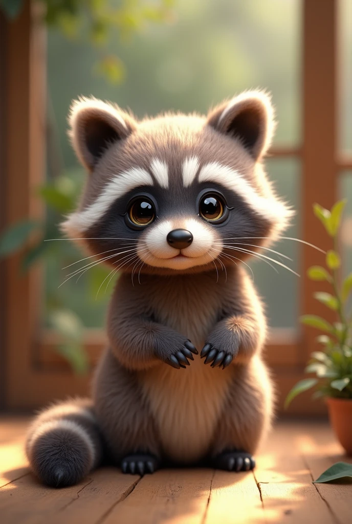 Kawaii raccoon fur texture