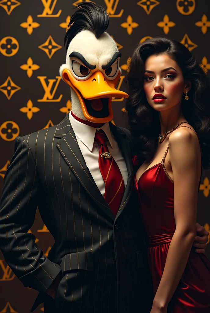 Dagobert Duck, Ganster, Much money, Louis Vuitton Monogram, sexy girl
