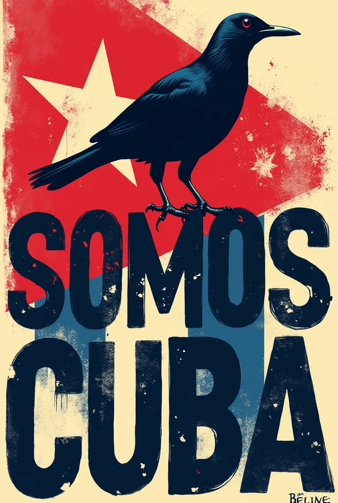 Give me that same image with we are cuba in Spanish and without the bird
