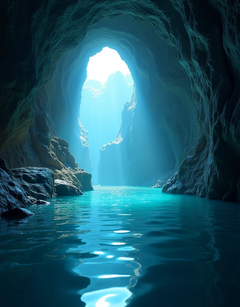 (masterpiece:1.2,Superior Quality,mirror-like,Cinematic Experience),8k,wallpaper,Italy,Azzurra Grotto,(Diffuse reflection of light:2.0)