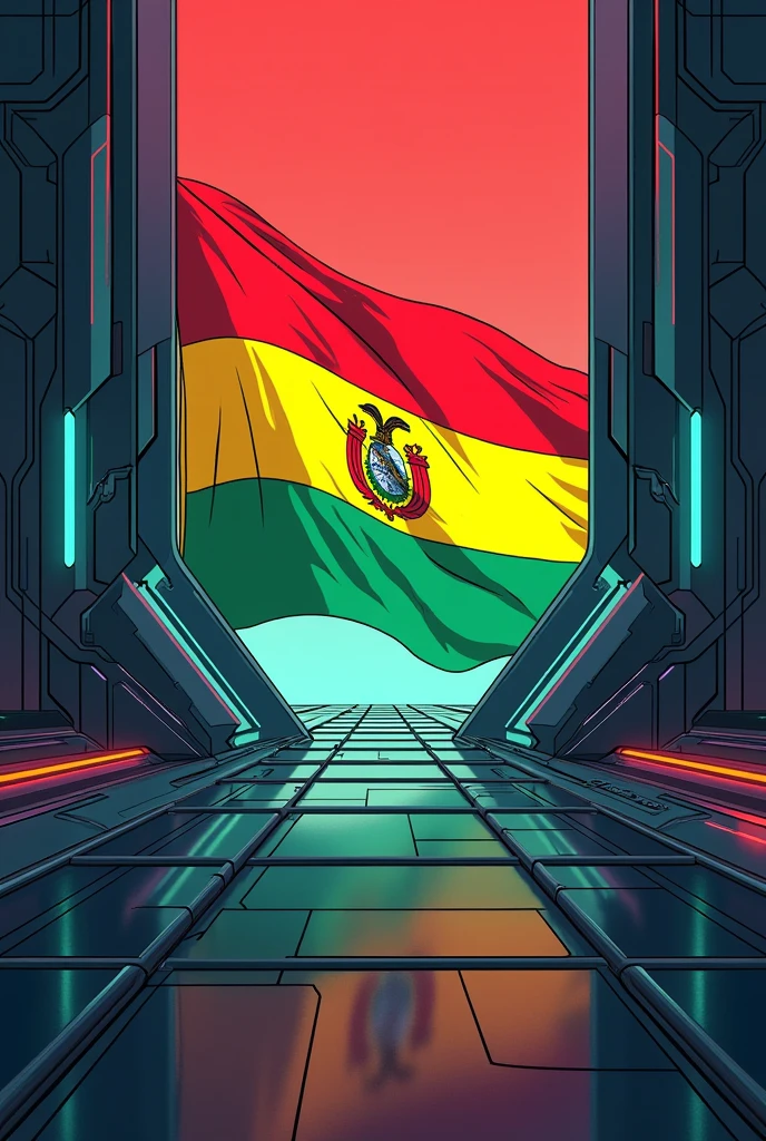 Futurism images with the flag of Bolivia easy to draw by hand
