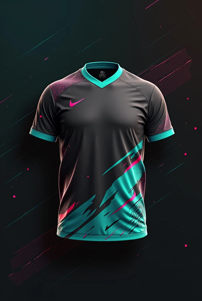 Generate a sports jersey where the gray color predominates accompanied by the following orange colors, fuchsia, red wine, dark blue